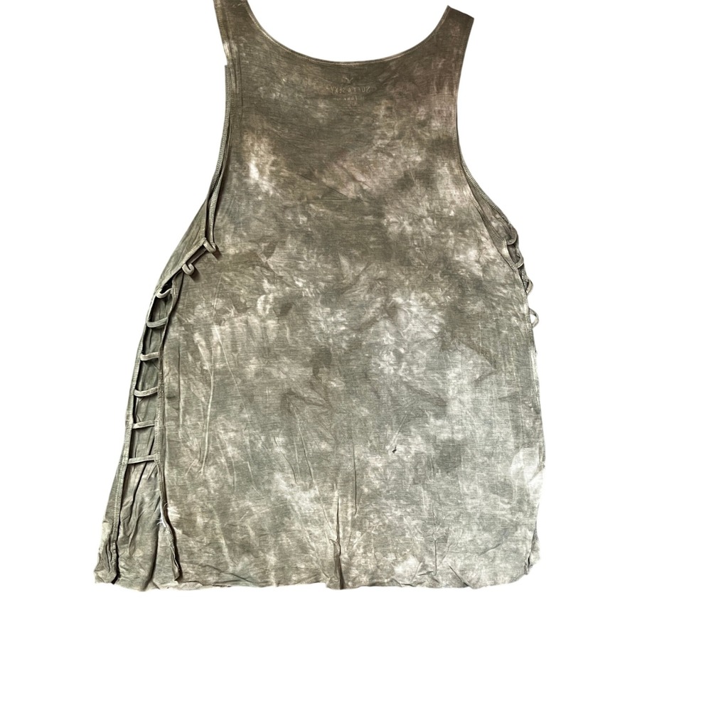 American Eagle Womens Soft & Sexy Tank Top Large Gray Grunge Thrashed Y2k Rebel - Picture 2 of 5